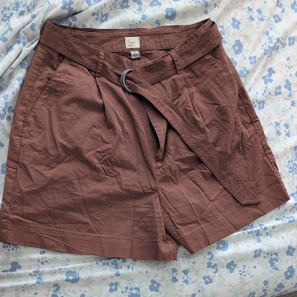 a new day Brown Bermuda Shorts with High-Waist Tie